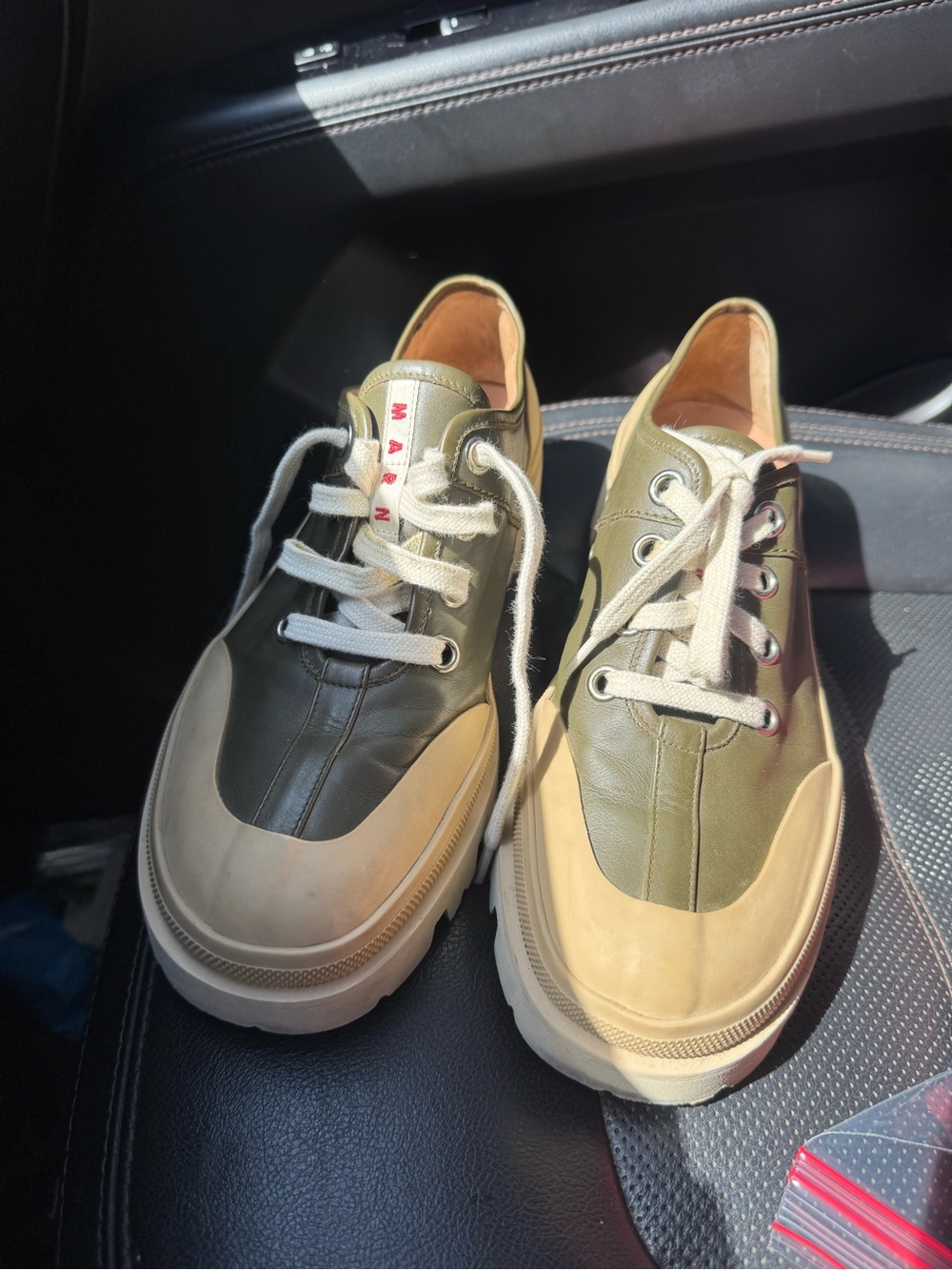 Marni Sneakers in Olive and Beige